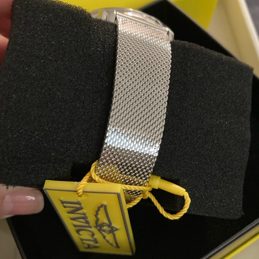 Invicta Celestial 36mm Pink Dial Stainless Steel Mesh Band Quartz Watch New - Picture 3 of 5